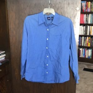 Vintage Gap blue button down blouse size XL
